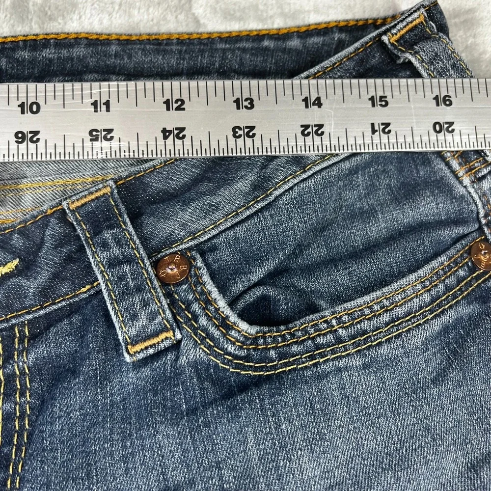 True Religion Joey Jeans Womens 32 Bootcut Flap Pocket Y2K USA Made Medium Wash